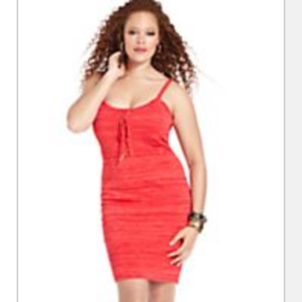 NEW baby Phat Y2K red bandage stretch dress Plus 2X
